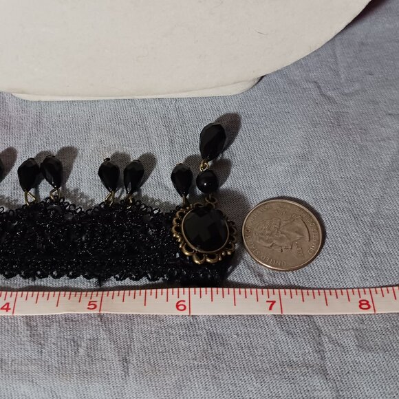 NWOT Vintage Victorian Gothic Black Lace Fashion Choker Necklace - Picture 10 of 11